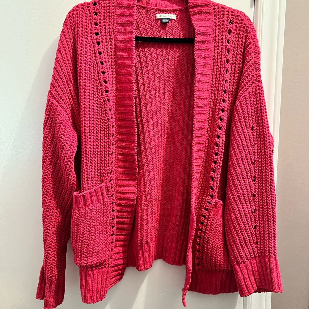 American Eagle Outfitters Bright Pink Cardigan